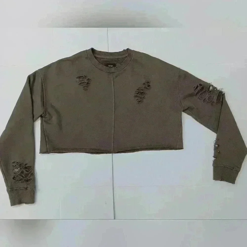 Joe's  women's cropped distressed sweatshirt.